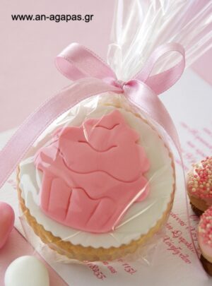 Μπισκότο  Cupcake  ροζ 