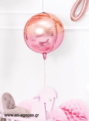 Μπαλόνι Foil Ombre Σφαίρα Ροζ-Πορτοκαλί