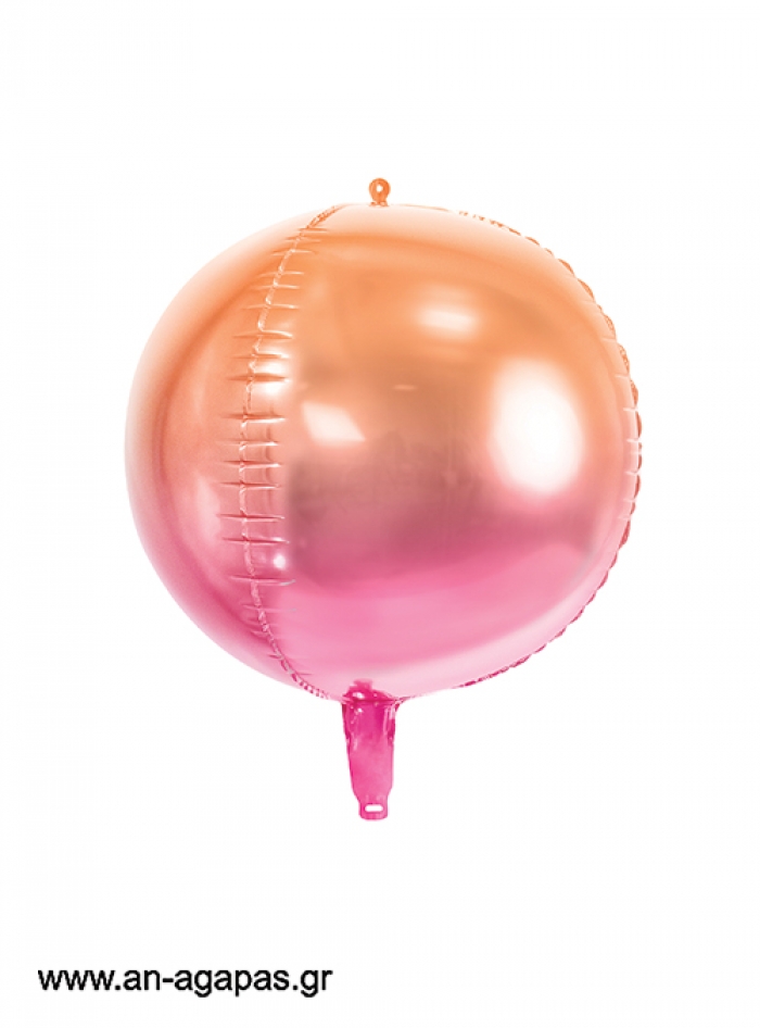 Μπαλόνι Foil Ombre Σφαίρα Ροζ-Πορτοκαλί