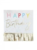 Χαρτοπετσέτα Happy Birthday Gold Fringe (16τμχ)
