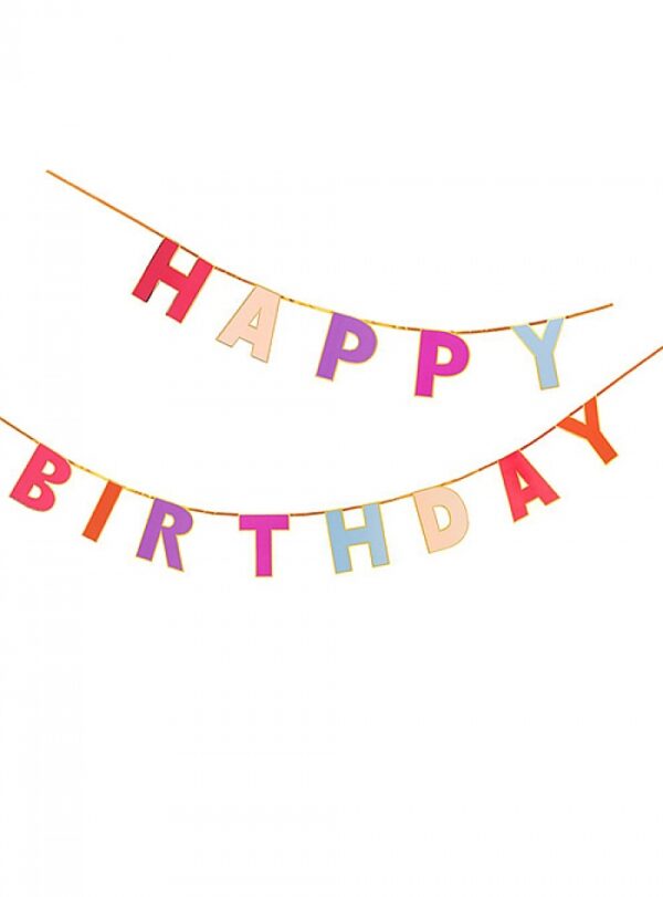 Γιρλάντα Happy Birthday Ροζ