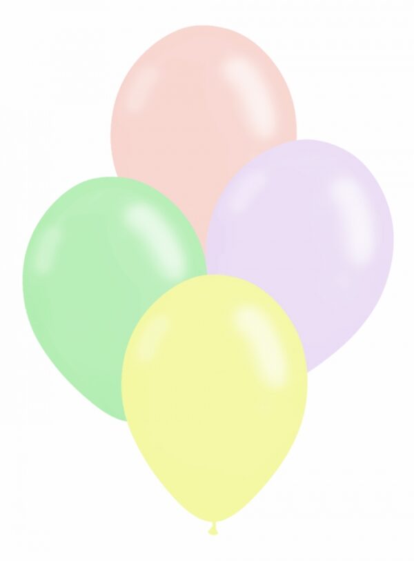 Μπαλόνια Pastel mix 4 χρωμάτων Green, Yellow, Lavender , Pink