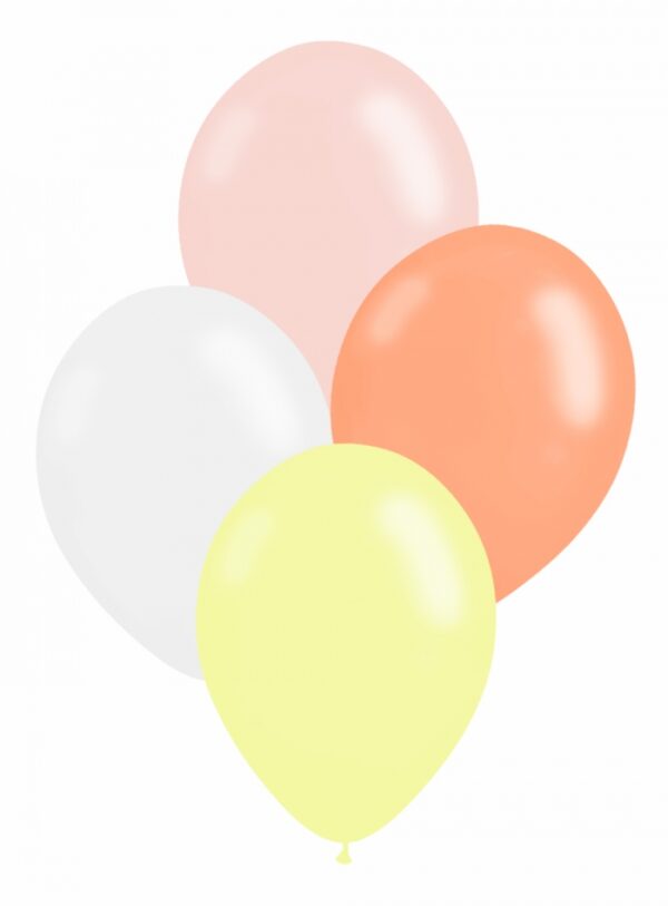 Μπαλόνια  Pastel mix 4 χρωμάτων Peach, Yellow, White , Pink