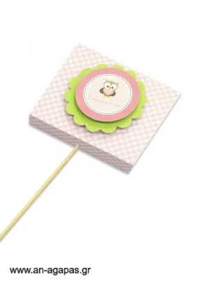 Γλειφιτζούρι  Personalised  Little  Owl  Pink 
