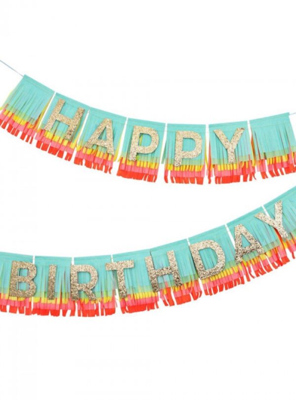 Γιρλάντα Rainbow Happy Birthday Fringe