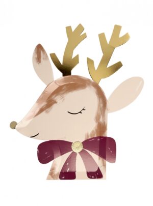 Πιάτο Reindeer With Bow, 8τμχ