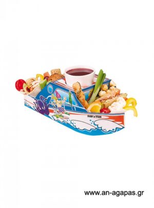 Χάρτινο tray  φαγητού με θέμα καράβι – θάλασσα