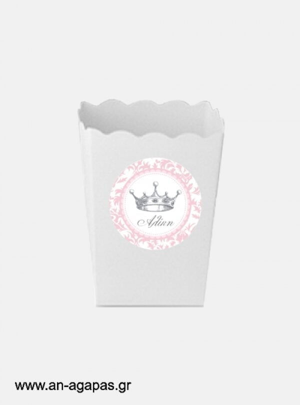 ΑΝ  ΑΓΑΠΑΣ  –  Round  stickers  Royal  Crown  Girl