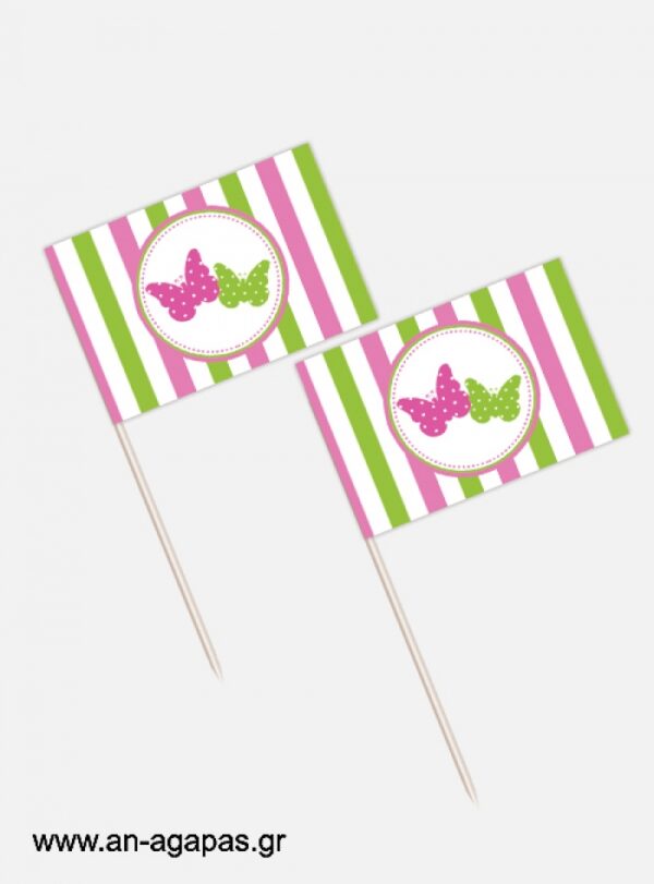 ΑΝ  ΑΓΑΠΑΣ  –  Toothpick  flags  Baby  Butterflies
