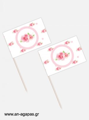 ΑΝ  ΑΓΑΠΑΣ  –  Toothpick  flags  Garden  Roses 