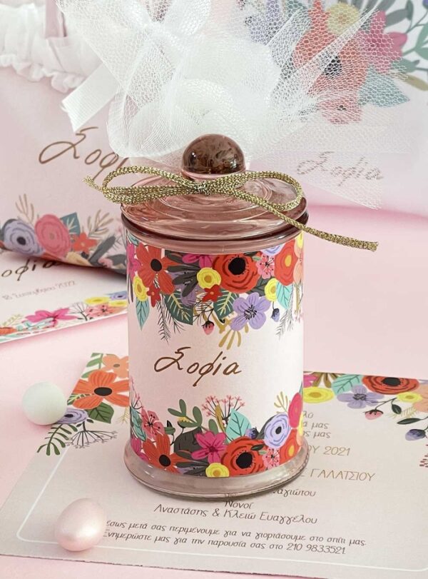 Μπομπονιέρα Αρωματικό Κερί PInk Modern Blossom