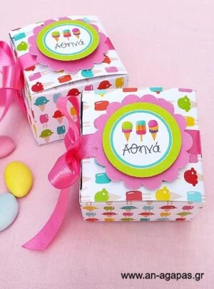 Μπομπονιέρα  Βάπτισης  3D  Sweet  Ice-Creams 