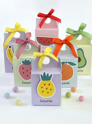 Μπομπονιέρα Βάπτισης 3D Βαλιτσάκι Fruits 