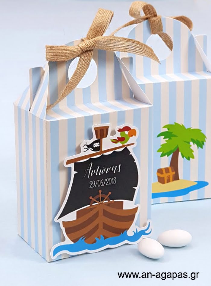 Μπομπονιέρα  Βάπτισης  3D  Βαλιτσάκι  Krafty  Pirate