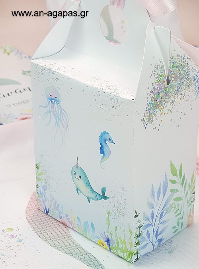 Μπομπονιέρα Βάπτισης 3D Βαλιτσάκι Mermaid