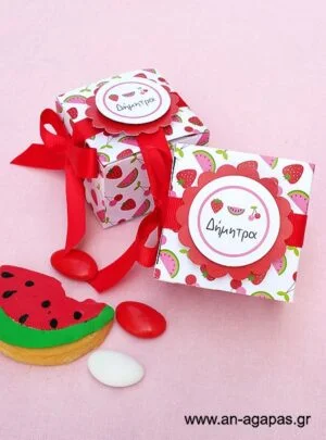 Μπομπονιέρα  Βάπτισης  3D  Κουτάκι  Summer  Fruit 