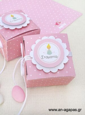 Μπομπονιέρα  Βάπτισης  3D  Κουτάκι  Sweet  Princess