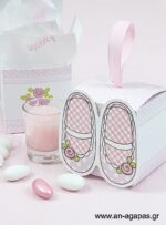 Μπομπονιέρα  Βάπτισης  3D  Κουτί  Chic  Ballerinas