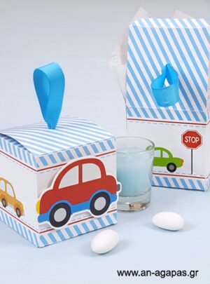 Μπομπονιέρα  Βάπτισης  3D  Κουτί  Little  Cars