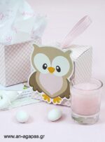 Βάπτισης-3D-Κουτί-Little-Owl-Pink-1-3.jpg Μπομπονιέρα Βάπτισης 3D Κουτί Little Owl Pink