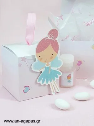 Μπομπονιέρα  Βάπτισης  3D  Κουτί  Pink  Fairy