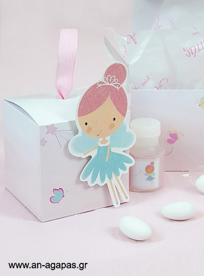 Μπομπονιέρα  Βάπτισης  3D  Κουτί  Pink  Fairy