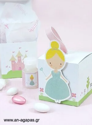 Μπομπονιέρα  Βάπτισης  3D  Κουτί  Sweet  Princess 