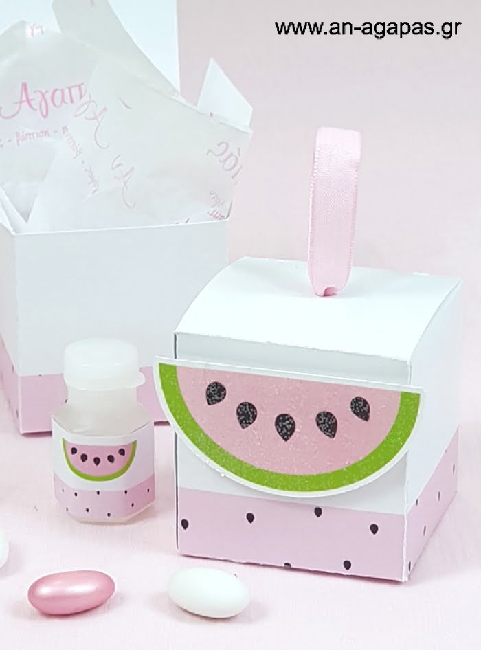 Μπομπονιέρα  Βάπτισης  3D  Κουτί  Watermelon