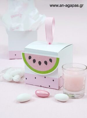 Μπομπονιέρα  Βάπτισης  3D  Κουτί  Watermelon