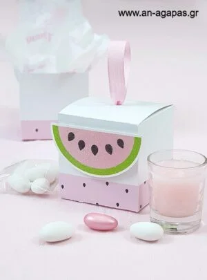 Μπομπονιέρα  Βάπτισης  3D  Κουτί  Watermelon