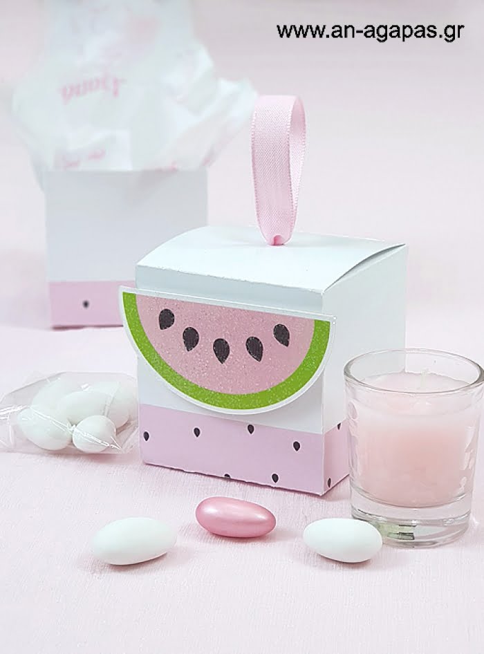 Μπομπονιέρα  Βάπτισης  3D  Κουτί  Watermelon