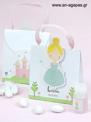 Μπομπονιέρα  Βάπτισης  3D  Τσαντάκι  Sweet  Princess