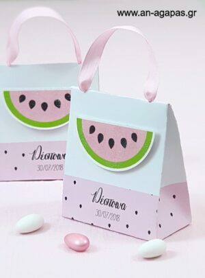Μπομπονιέρα  Βάπτισης  3D  Τσαντάκι  Watermelon