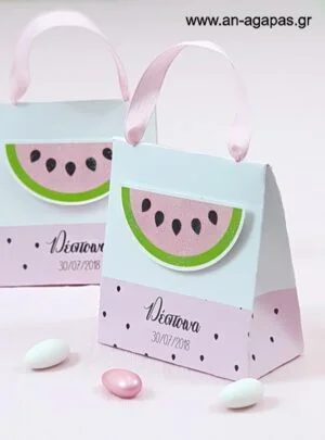 Μπομπονιέρα  Βάπτισης  3D  Τσαντάκι  Watermelon 