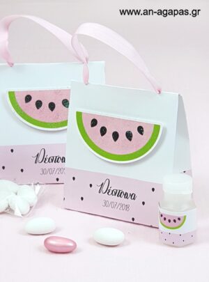 Μπομπονιέρα  Βάπτισης  3D  Τσαντάκι  Watermelon