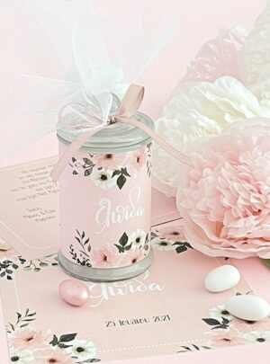 Μπομπονιέρα Βάπτισης Αρωματικό Κερί PInk Blush