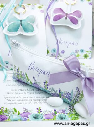Μπομπονιέρα Βάπτισης Κασετίνα Purple Blossom