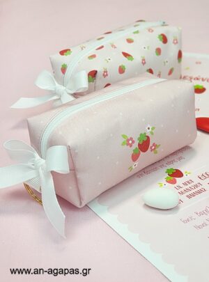 Μπομπονιέρα Βάπτισης Κασετίνα Strawberry