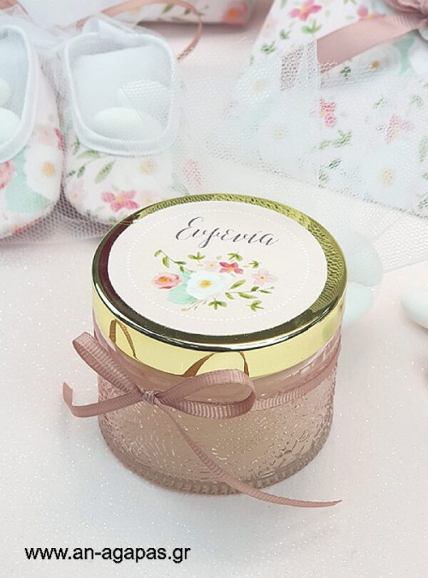 Μπομπονιέρα Βάπτισης Κερί BloomIng Garden