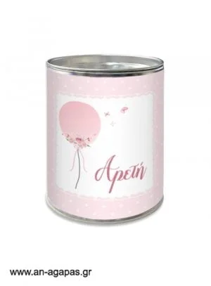 Μπομπονιέρα  Βάπτισης  Κουμπαράς  Balloon  Pink