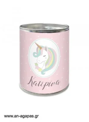 Μπομπονιέρα  Βάπτισης  Κουμπαράς  Pastel  Unicorn 