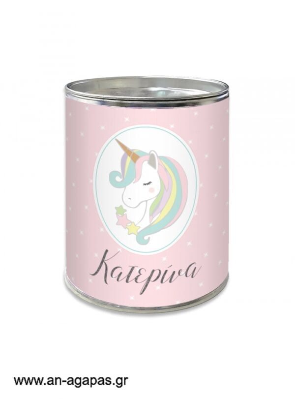 Μπομπονιέρα  Βάπτισης  Κουμπαράς  Pastel  Unicorn
