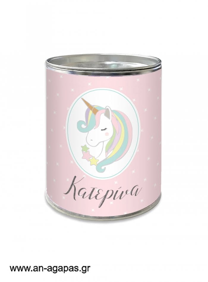 Μπομπονιέρα  Βάπτισης  Κουμπαράς  Pastel  Unicorn