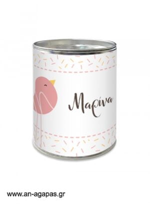 Μπομπονιέρα  Βάπτισης  Κουμπαράς  Pink  Bird