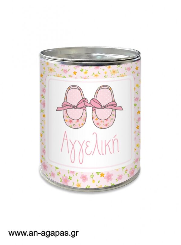 Μπομπονιέρα Βάπτισης Κουμπαράς Pink Floral