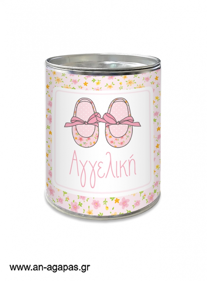 Μπομπονιέρα Βάπτισης Κουμπαράς Pink Floral