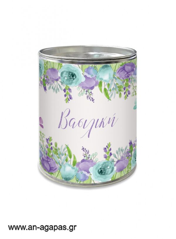 Μπομπονιέρα Βάπτισης Κουμπαράς Purple Blossom