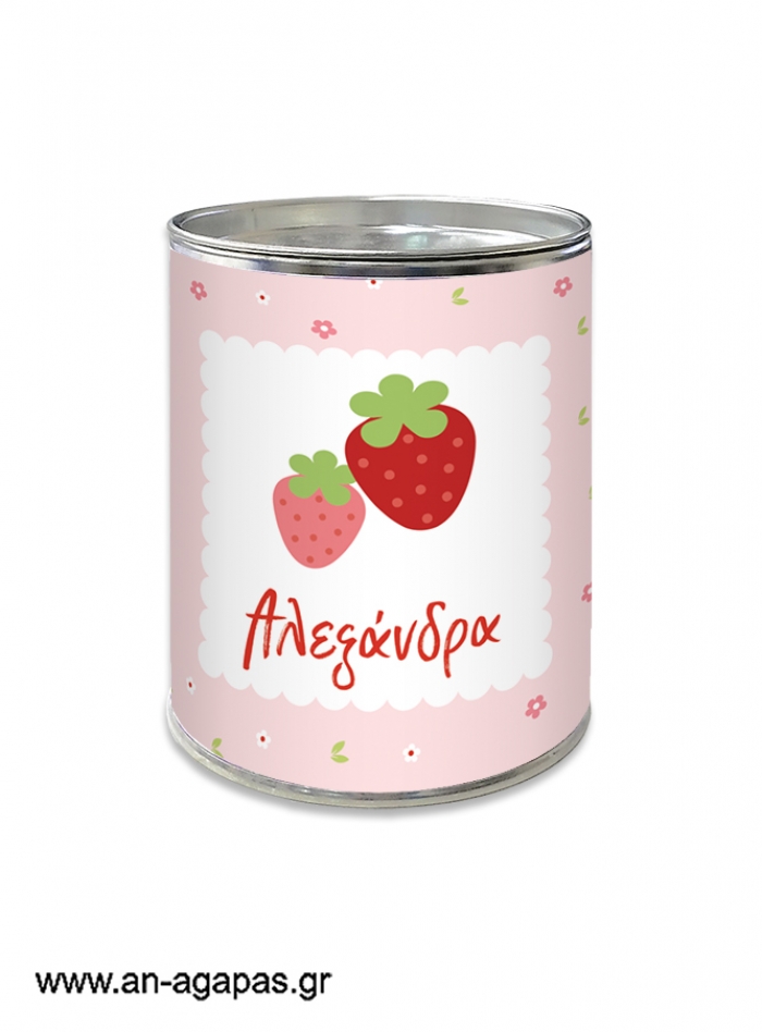 Μπομπονιέρα Βάπτισης Κουμπαράς Strawberry