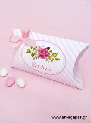 Μπομπονιέρα  Βάπτισης  Κουτάκι  Bouquet  in  Pink 