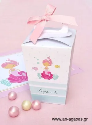 Μπομπονιέρα  Βάπτισης  Κουτάκι  Cute  Mermaid 
